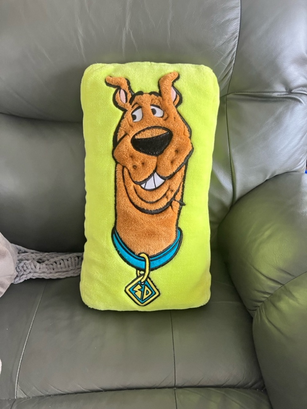 Vintage Scooby-Doo Plush Pillow - Lime Green